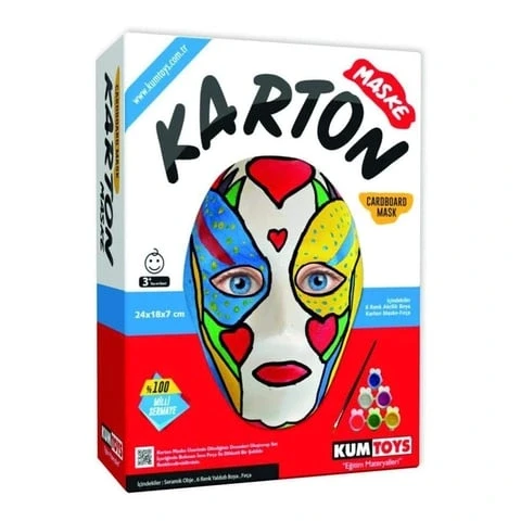 Kumtoys Karton Maske Boyama Seti - Sanat Seti - Boyama Setleri - El Alışkanlığı Setleri ürün görseli 1