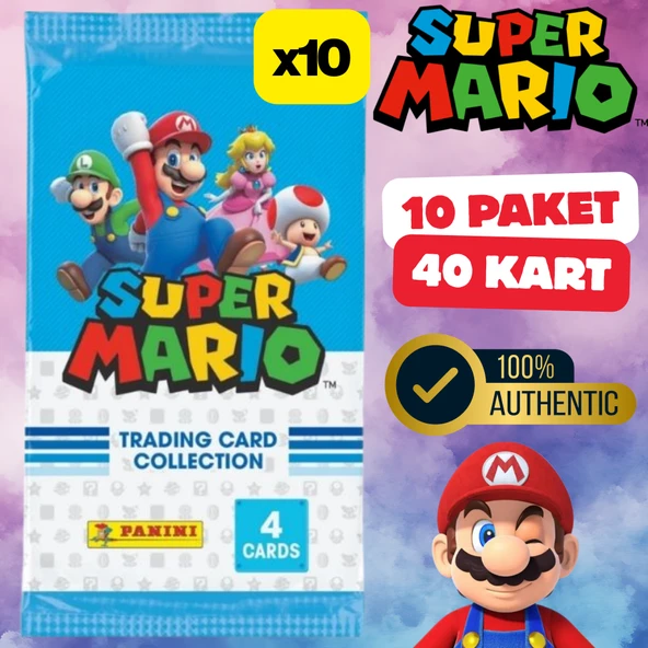 Orijinal Süper Mario Treadin Card (10 Paket) - Süper Mario Oyun Kartları - Süper Mario Koleksiyonluk Kartı ürün görseli 1