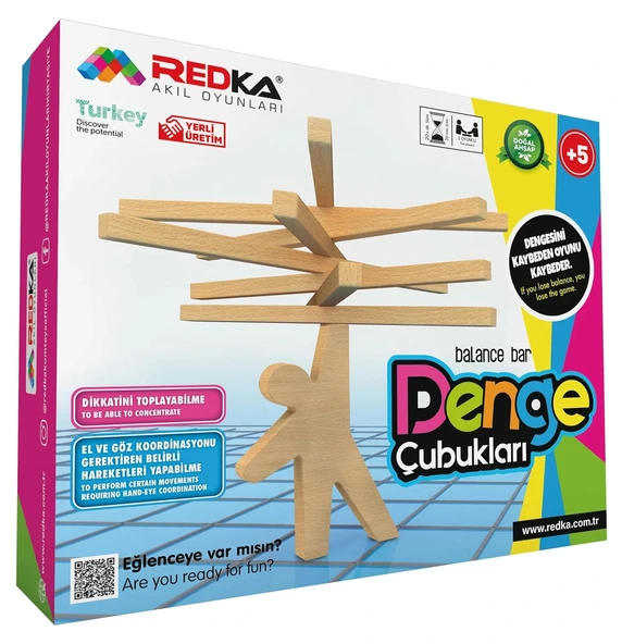 Ahşap Denge Çubukları - Ahşap Oyuncaklar - Ahşap Denge Oyunu - Redka Denge Çubukları ürün görseli 1