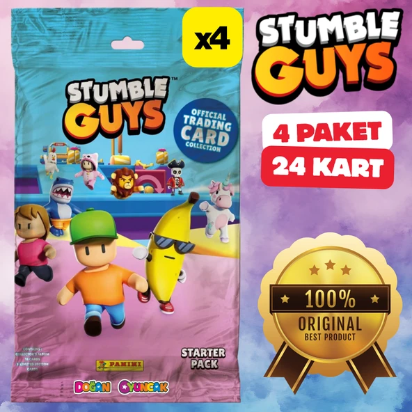 Orijinal Stumble Guys Treadin Card (4 Paket) - Stumble Guys Oyun Kartları - Stumble Guys Koleksiyonluk Kartı Stumble Guy ürün görseli 1