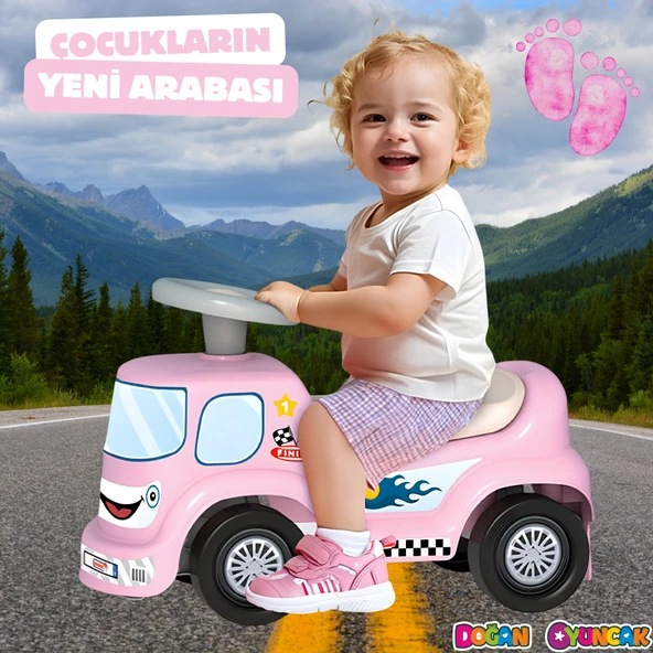 Go Hero İlk Arabam Pembe - Binmeli Araba İlk Arabam - Çocuk Arabası - İlk Adım Arabası - 4 Teker Araç ürün görseli 1