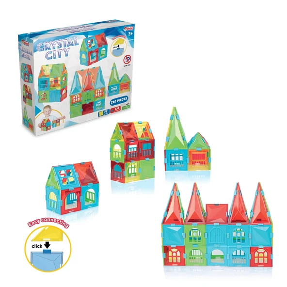 Kristal Şehir Puzzle (210 Parça) - Lego Setleri - Geometrik Oyuncak - Kristal Lego Seti - Cam Lego ürün görseli 1