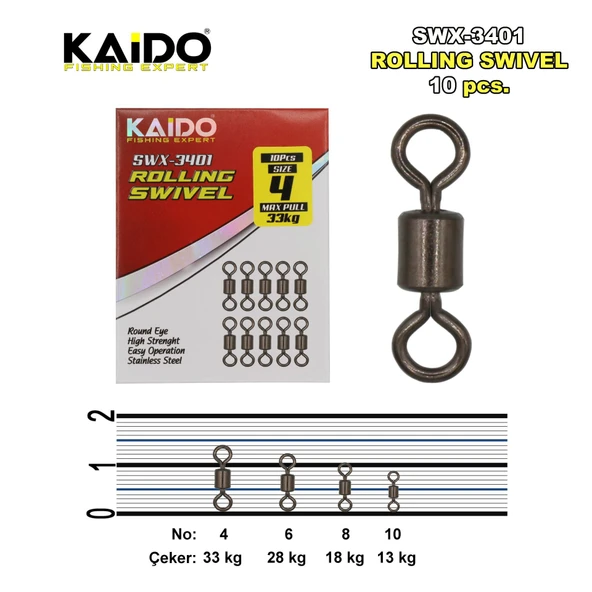 SWX-3401 Rolling Swivel (10 Pcs) - Resim 3
