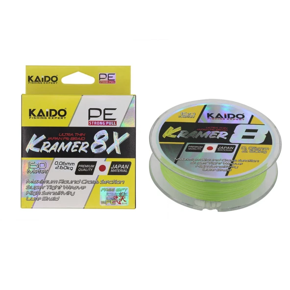 Kramer Japan 8X Braid 150 Mt Lime Green - Resim 3