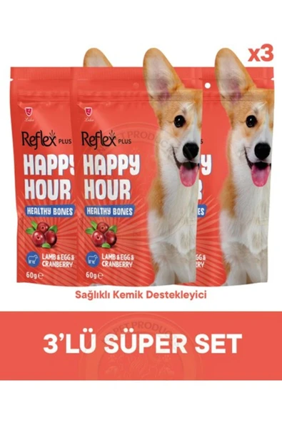 Happy Hour Healthy Bones - Kemikler Için Destekleyici Köpek Ödül Maması 3lü Fırsat 3X60GR ürün görseli 1
