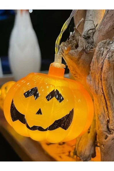 MAGICLEDCORNER Halloween Balkabağı Led Işık Pilli - Resim 3