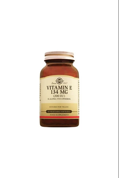 Solgar Vitamin E 200 IU 50 Vegetable Softgel ürün görseli 1