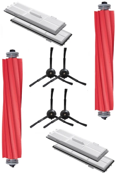 Rovexa Roborock S7 Max Ultra Uyumlu 10 Parça Siyah Yan Fırçalı Set ürün görseli 1