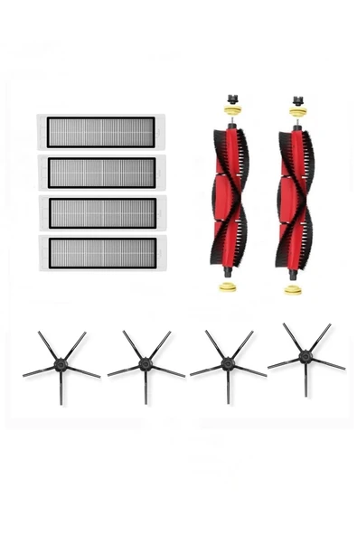 Rovexa Roborock S6 MaxV Uyumlu 10 Parça Siyah Yan Fırçalı Set ürün görseli 1
