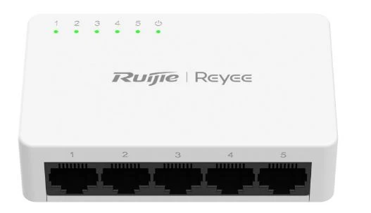 RUIJIE REYEE RG-ES05F 5 PORT 10/100 YONETILEMEZ DESKTOP SWITCH PLASTIK KASA SIFIR ÜRÜN ürün görseli 1