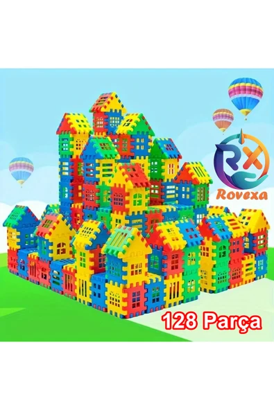Rovexa Puzzle City 3d Yapı Ve Tasarım Blokları 128 Parça Yapı Oyuncak Puzzle Blok Set Eğlenceli Oyuncak ürün görseli 1