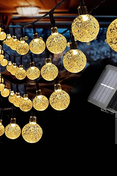 MAGICLEDCORNER Solar Şeffaf Top Led Işık 8 Metre 50 Top Bahçe Işıkları ürün görseli 1