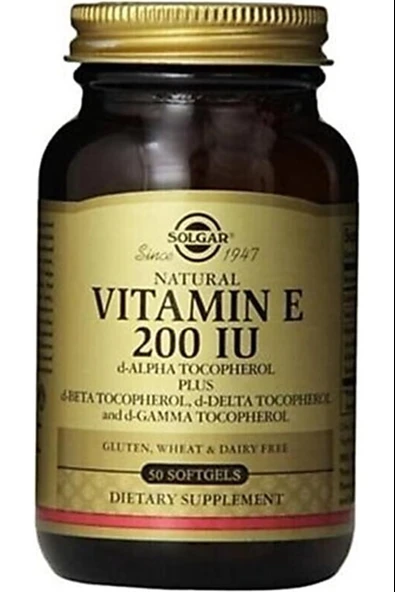 Solgar Vitamin E 200 IU 50 Vegetable Softgel ürün görseli 1
