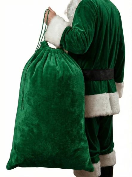 Yeşil Noel Baba Hediye Çuvalı Boy (70X100 cm) ürün görseli 1