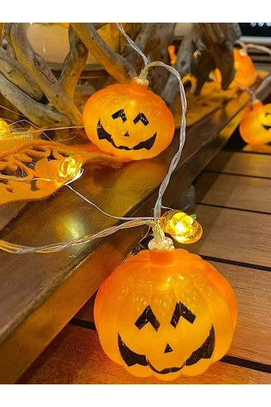 MAGICLEDCORNER Halloween Balkabağı Led Işık Pilli - Resim 2