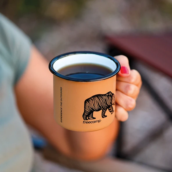 FreeCamp Campers Emaye Mug 350ml-BEJ - Resim 7