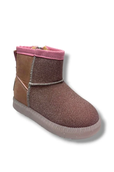 Arzen Bebe 630-26 Süet Simli Deri İçi Kürklü Işıklı Anatomik Kız Çocuk Bot 22-25 ürün görseli 1