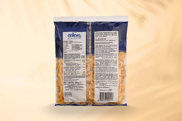 Nuh'un Ankara Kelebek Makarna 500 Gr x 5 Paket - Resim 2
