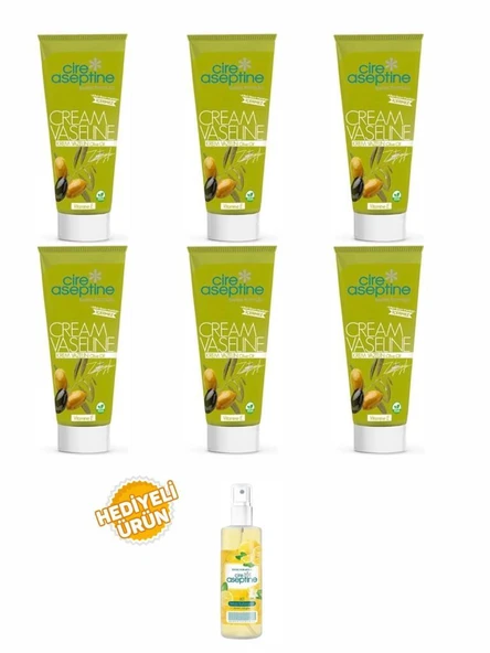 Cire Aseptine 6 Adet Zeytinyağlı Vazelin Tüp 75 Ml+Limon Kolonyası 100 ml Sprey Hediyeli ürün görseli 1