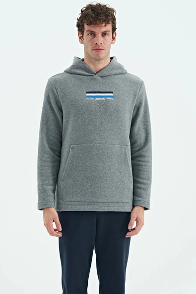 Tommy Life  Erkek Kapşonlu Sweat Antrasit ART-88301 ürün görseli 1