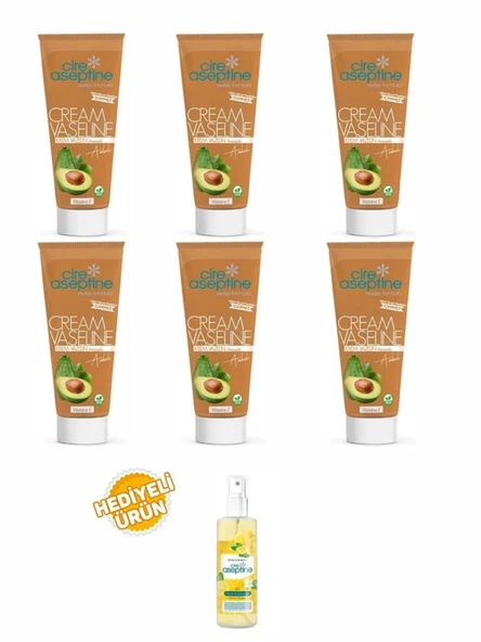 Cire Aseptine 6 Adet Avakado Vazelin Tüp 75 Ml+Limon Kolonyası 100 ml Sprey Hediyeli ürün görseli 1