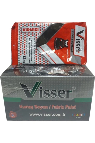 Visser Kırmızı Kumaş Boyası 1 Paket 12 gr ürün görseli 1