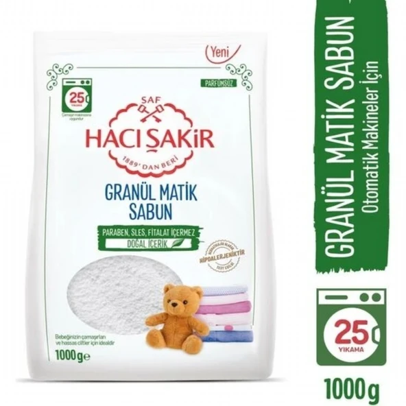 H.SAKIR GRANUL MATIK 1000GR LAVANTA PARFUMSUZ 4822 ürün görseli 1