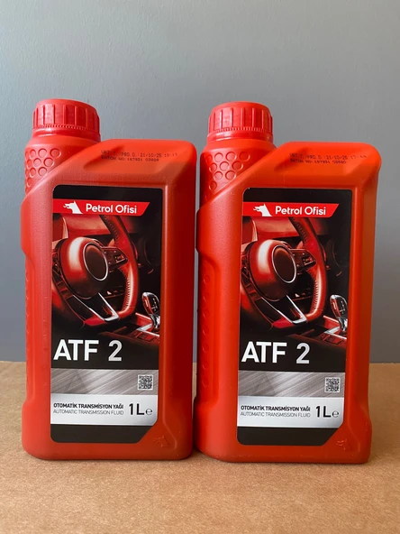 Petrol Ofisi (2 Adet) ATF 2 Kırmızı Renk 1 Litre Direksiyon ATF Yağı (10/2025 Üretim) (2 ADET) ürün görseli 1