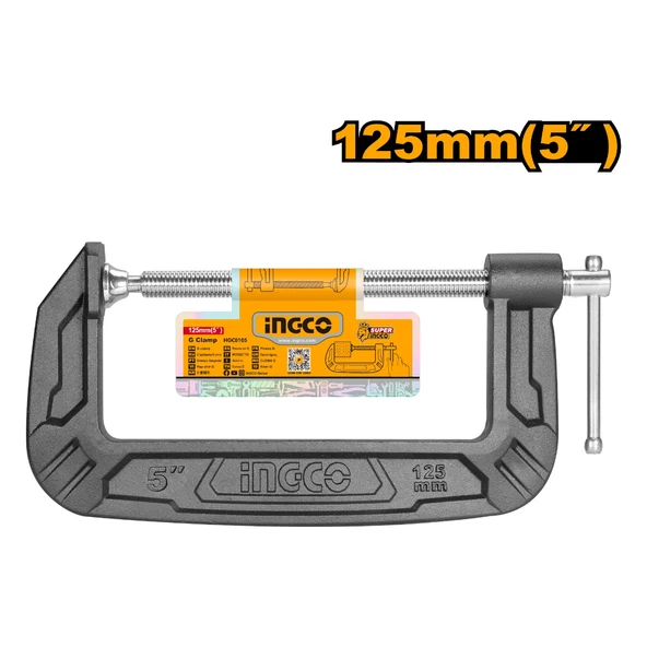Ingco HGC0105 5"/125mm Endüstriyel G Tip İşkence ürün görseli 1