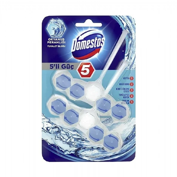DOMESTOS WC BLOK 5'LI DUOPACK OKYANUS 110GR 8550 ürün görseli 1