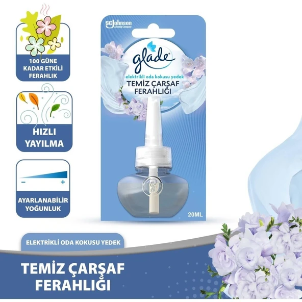 GLADE ODA KOKUSU ELEKT. YEDEK 20ML TEMIZ CARSAF 2222 ürün görseli 1