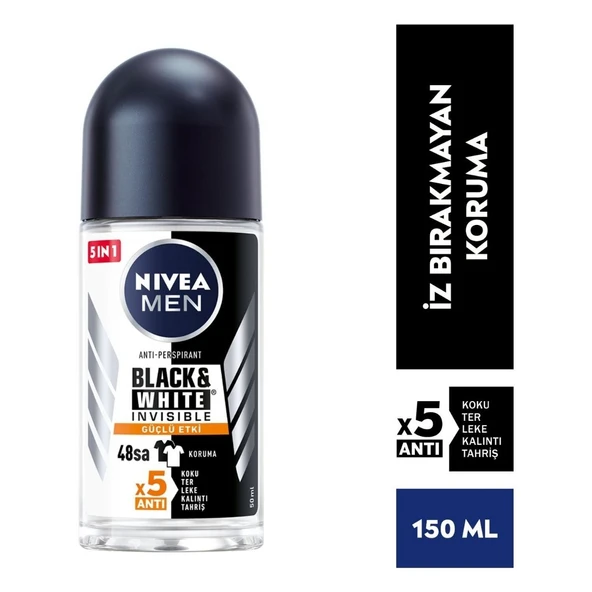 NIVEA ROLL-ON 50ML INV B&W GUCLU ETKI BAY ürün görseli 1