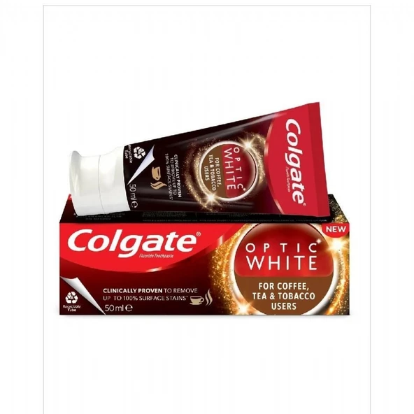 COLGATE OPTIK BEYAZ 50ML KAHVE CAY TUTUN KULLANANLAR ürün görseli 1