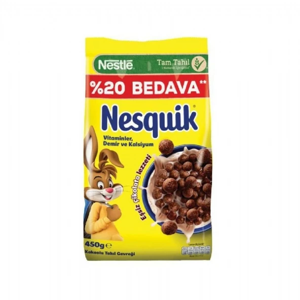 NESTLE NESQUIK MISIR GEVREGI 450GR %20 BEDAVA 8032 ürün görseli 1