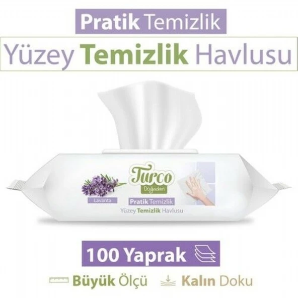 BABY TURCO PRATIK YUZEY TEM.HAVLUSU 100'LU LAVANTA 6473 ürün görseli 1