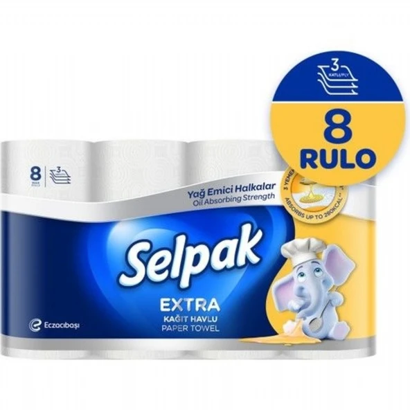 SELPAK HAVLU 8'LI YAG EMICI 7905508 ürün görseli 1