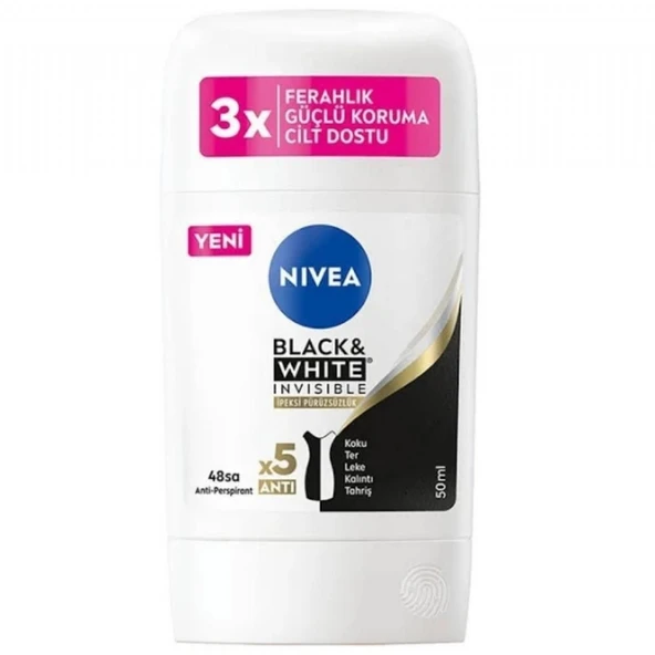 NIVEA STICK 50ML BLACK&WHITE SILK 84166 ürün görseli 1