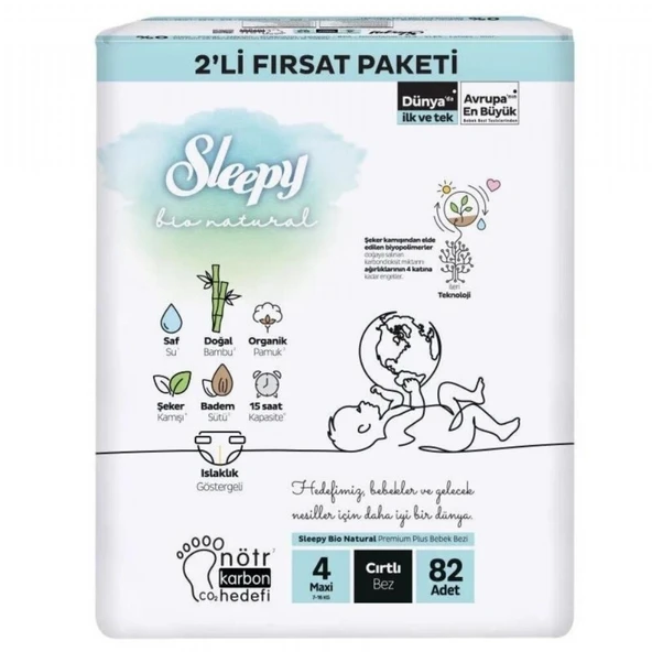 SLEEPY BIO NATURAL 2'LI FIRSAT MAXI 82' LI 5835 ürün görseli 1