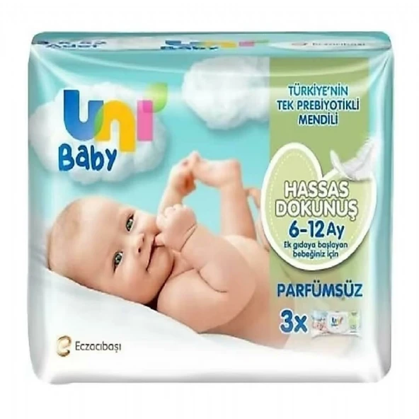 UNI BABY  3X52'LI ISLAK HAVLU HASSAS DOK. 4294 ürün görseli 1