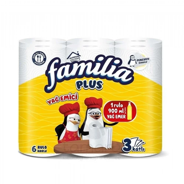 FAMILIA 6'LI PLUS YAG EMICI HAVLU ürün görseli 1