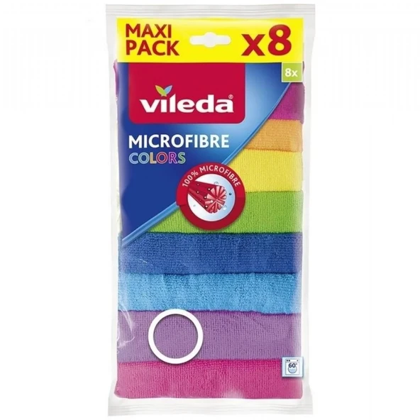 VILEDA MICROFIBER COLORS 8'LI TEMIZLIK BEZI ürün görseli 1