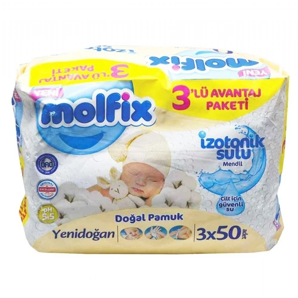 MOLFIX ISLAK HAVLU 3X50'LI IZOTONIK Y.DOG ürün görseli 1