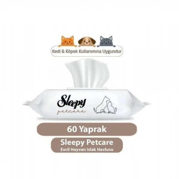 SLEEPY PETCARE ISLAK MENDIL 60'LI NATURAL ürün görseli 1