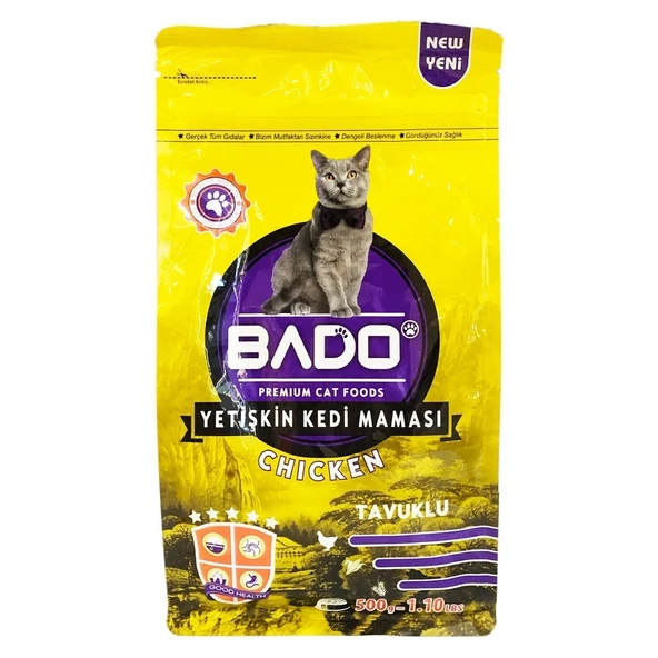 BADO 500GR KEDI MAMASI YETISKIN TAVUK ETLI ürün görseli 1