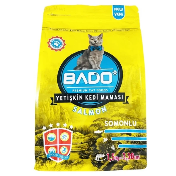 BADO 1.5KG KEDI MAMASI YETISKIN SOMONLU ürün görseli 1