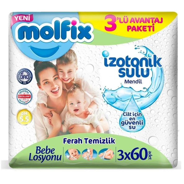 MOLFIX ISLAK HAVLU 3X60'LI IZOTONIK FERAH ürün görseli 1