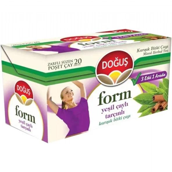DOGUS  20'LI FORM 40GR YESIL CAYLI TARCINLI POSET ürün görseli 1