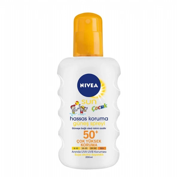 NIVEA SUN COCUK HASSAS GUNES SPREYI GKF50+ 200ML ürün görseli 1