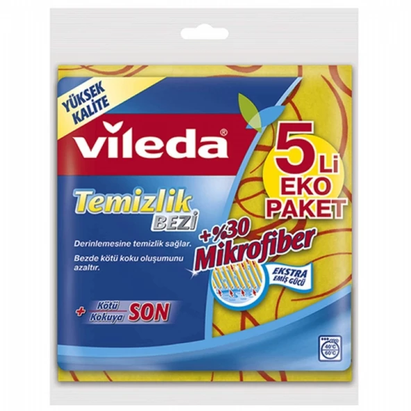 VILEDA TEMIZLIK BEZI 5'LI %30 MIKROFIBERLI ürün görseli 1