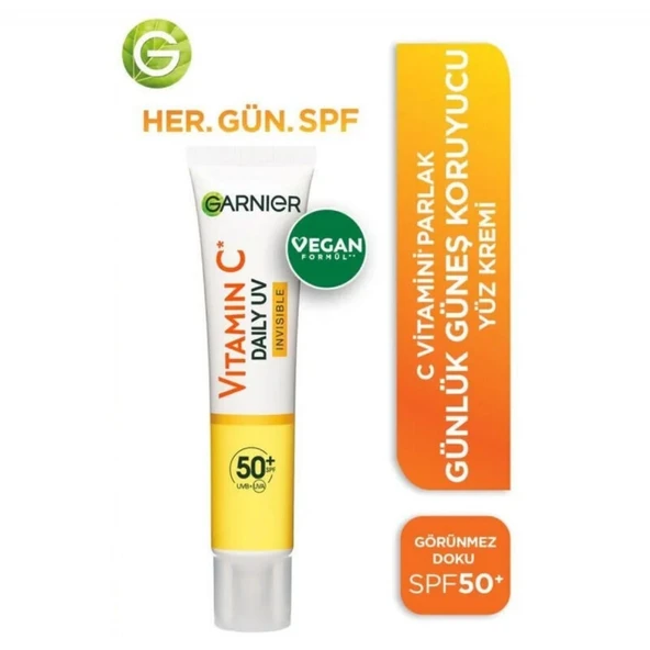 GARNIER  GUNL. 40ML C VITAMINI 50+ GUNES KORUYUCU YUZ KREMI ürün görseli 1